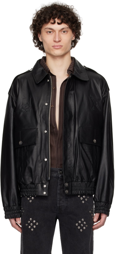 Photo: Ludovic de Saint Sernin Black Robert Leather Jacket