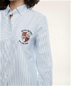 Brooks Brothers Women's Lunar New Year Classic Fit Cotton Oxford Cloth Shirt with Patch | Blue