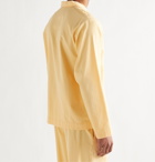 TEKLA - Convertible-Collar Organic Cotton-Flannel Pyjama Shirt - Yellow