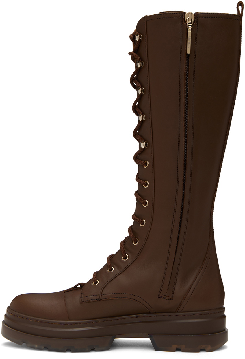 Max Mara Brown Calfskin Boots Max Mara