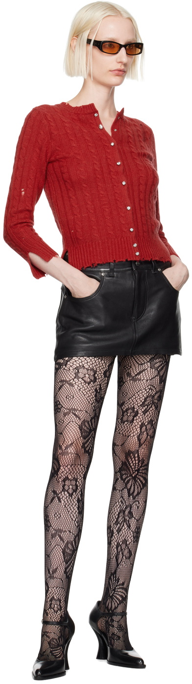 Marc Jacobs Red 'The Shrunken Cashmere Cable' Cardigan