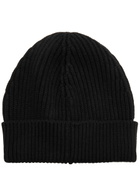 Dolce & Gabbana Logo Ribbed Wool-blend Beanie - Black - One Size