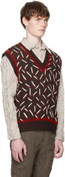 Bottega Veneta Brown Cotton Jacquard Matches Vest