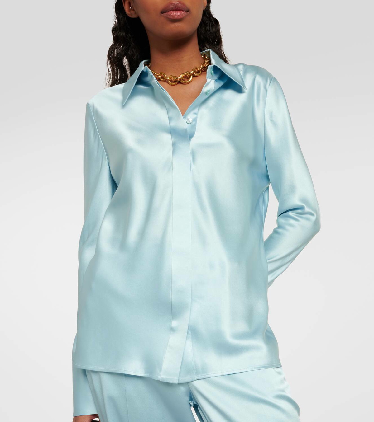 Tシャツ・カットソー JOSEPH SS25 CLEA TOP BLOUSE SILK SATIN (JF009087 1251) Clea Silk Satin Camisole in Grey | JOSEPH GB