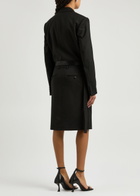 Helmut Lang Belted Wool Wrap Blazer Black