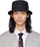 Yohji Yamamoto Black New Era Edition White Dahlia Motif Bucket Hat