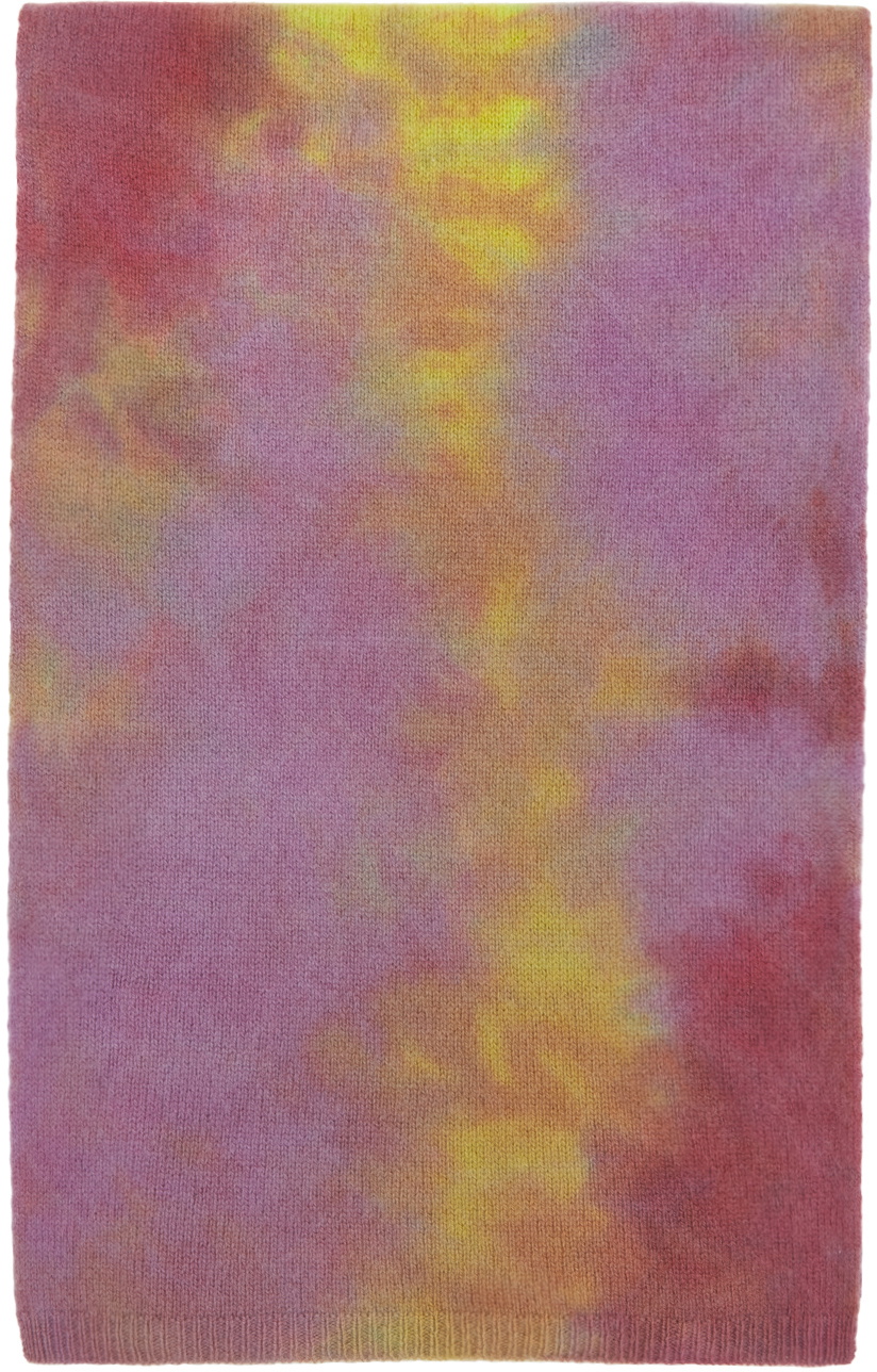 The Elder Statesman Multicolor Dazed Tie-Dye Scarf