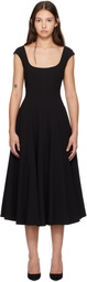 GUIZIO Black Leila Midi Dress