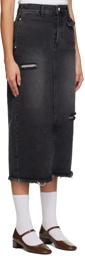 Kijun Black Guggenheim Denim Midi Skirt