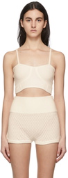 Le Kasha White Figari Cashmere Bralette