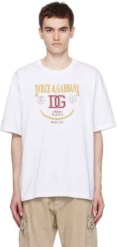 Photo: Dolce & Gabbana White Printed T-Shirt