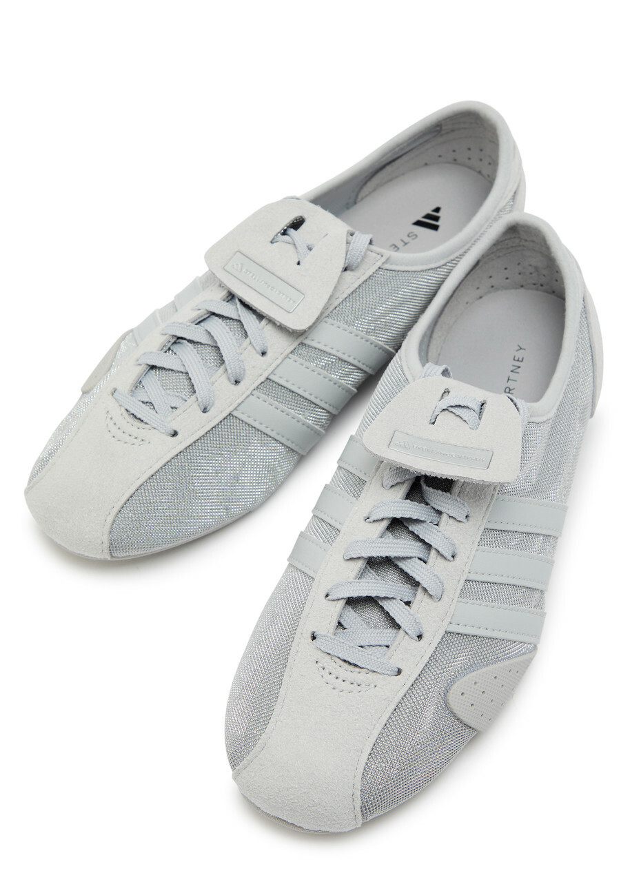Adidas X Stella Mccartney Sportsmax 76 Metallic-weave Sneakers Grey