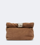 Staud Puff Small suede clutch