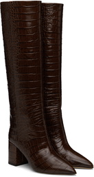 Paris Texas Brown Block Heel Tall Boots