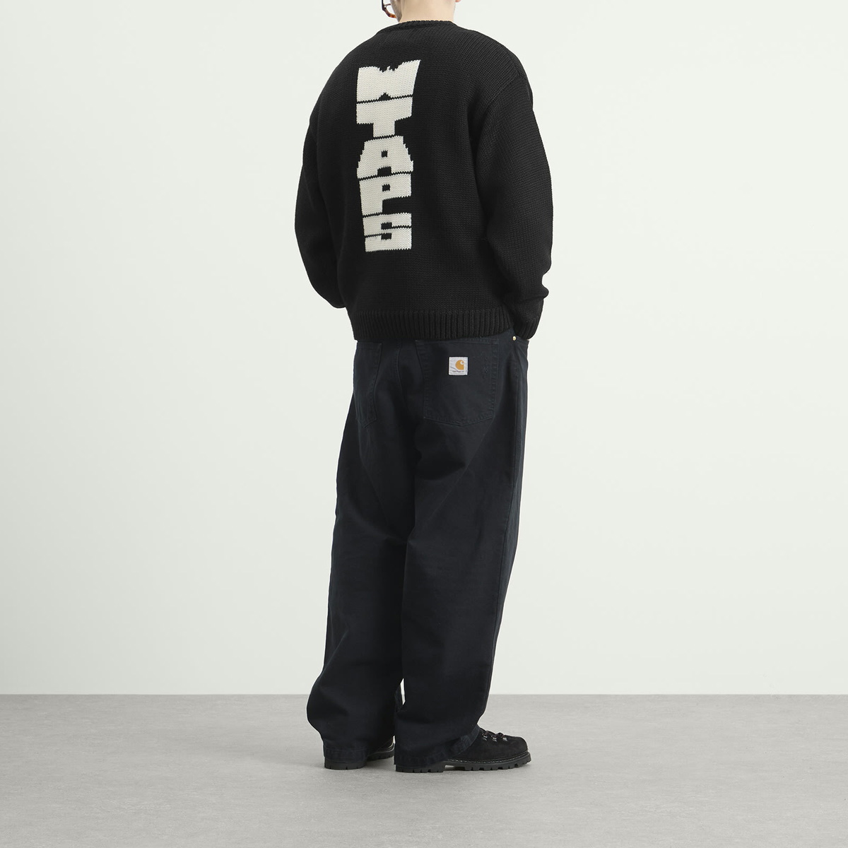 WTAPS Men's Intarsia Knit Sweater in Black