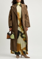 Nanushka Ruta Belted Wool-blend Coat Brown