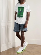 Nike Tennis - NikeCourt Victory Straight-Leg Logo-Embroidered Printed Dri-FIT Tennis Shorts - Blue