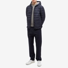 Thom Browne Men's Knit Panel Hooded Down Jacket in Navy