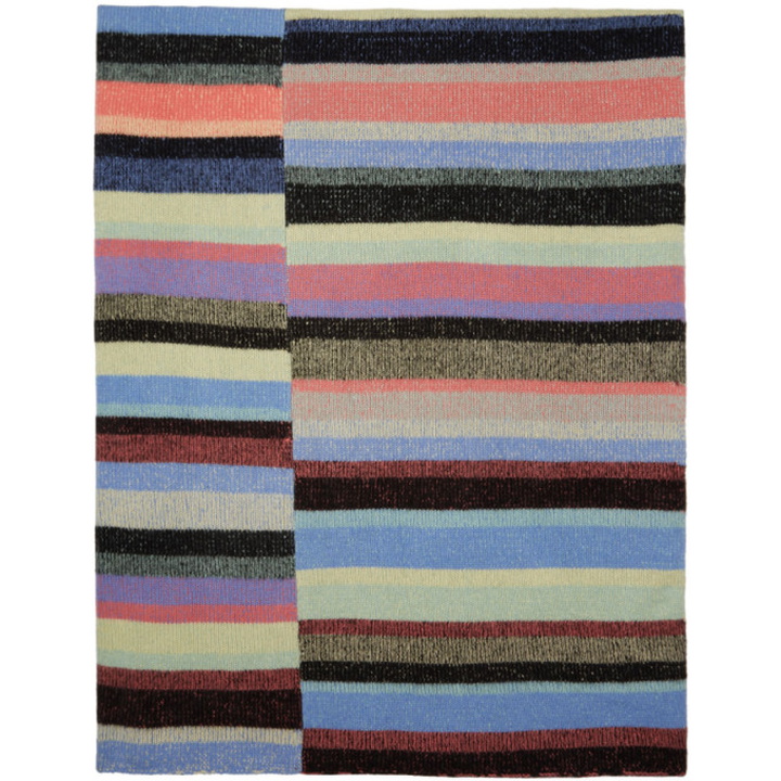 Photo: The Elder Statesman Multicolor Cashmere Striped Super Soft Blanket