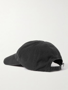 Balenciaga - Cities Logo-Embroidered Distressed Organic Cotton-Twill Baseball Cap - Black