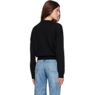 Off-White Black Meteor Knit Crop Crew Sweater