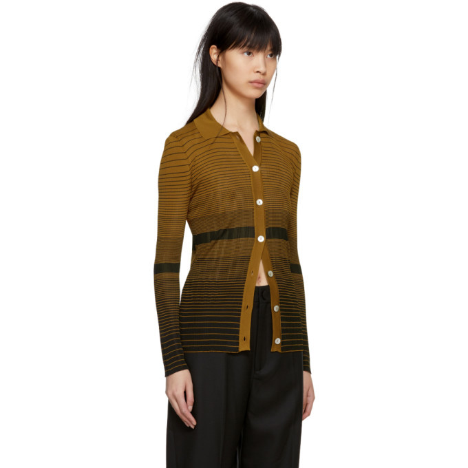 Wales Bonner Black and Tan Degrade Breton Cardigan Wales Bonner