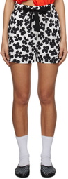 MSGM Black & White Floral Shorts