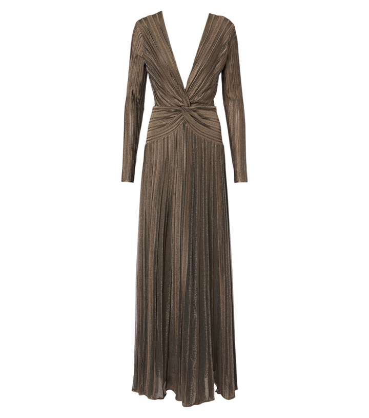 Photo: Ralph Lauren Collection Dabney pleated silk-blend lamé gown
