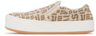 Palm Angels Beige & Brown Monogram Snow Slip Sneakers