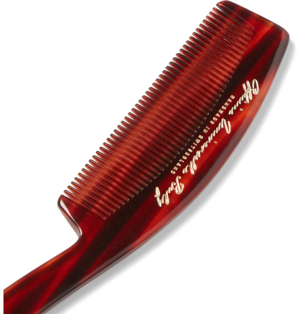 Buly 1803 - Horn-Effect Acetate Beard Comb - Red Buly 1803