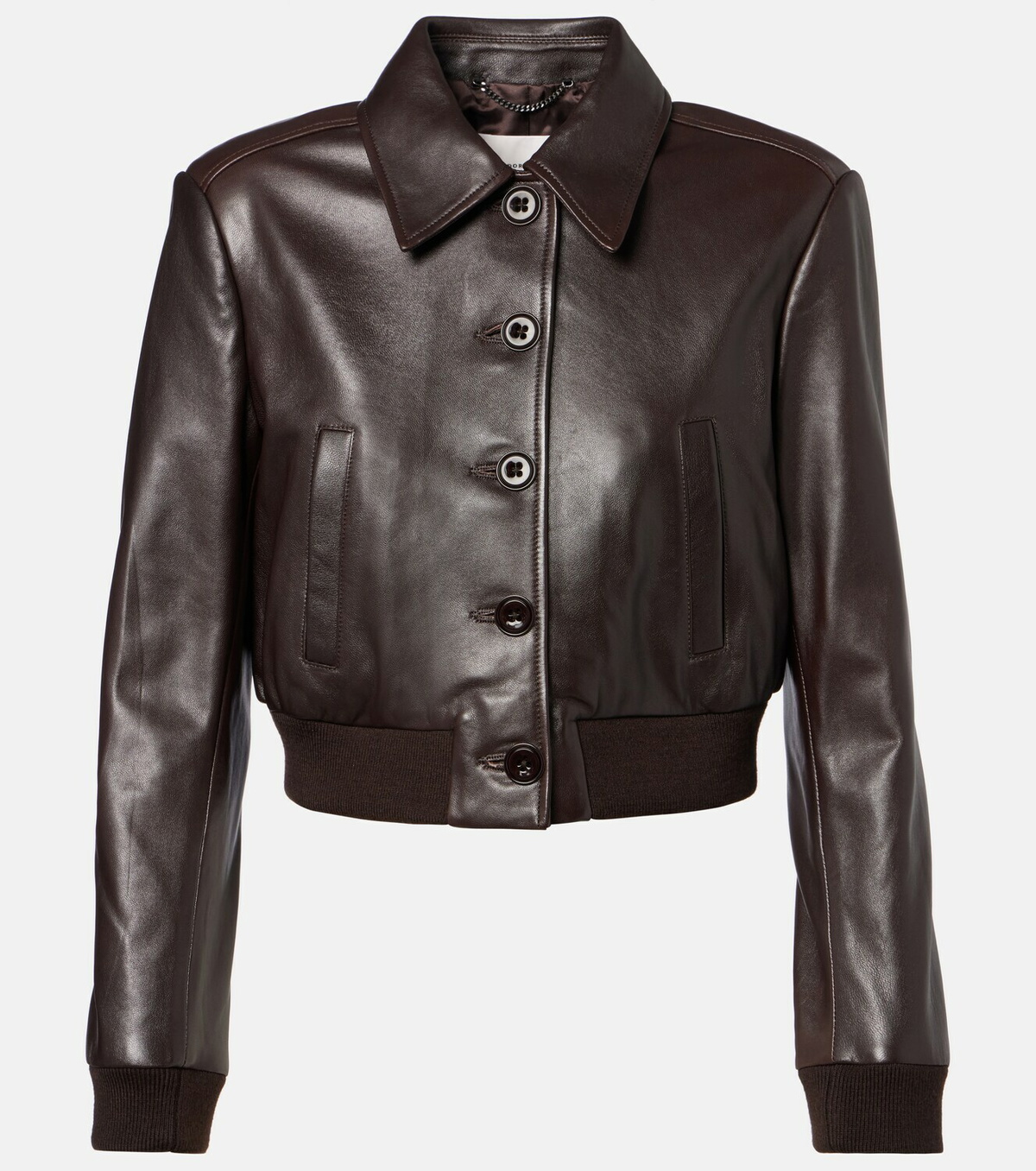 Dorothee Schumacher Sleek Statement cropped leather jacket