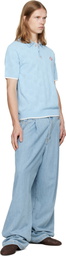 Casablanca Blue Pointelle Polo