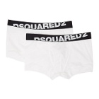 Dsquared2 Two-Pack White Logo Boxer Briefs