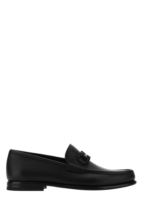 Photo: Ferragamo Black Leather Loafers