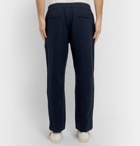 Folk - Navy Tapered Linen and Cotton-Blend Trousers - Navy