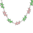TwoJeys Melted Stars Necklace in Pink/Green 