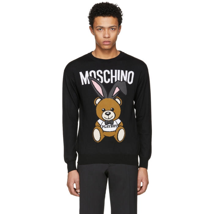 Photo: Moschino Black Playboy Teddy Bear Sweater