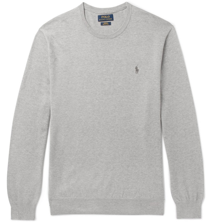 Photo: Polo Ralph Lauren - Slim-Fit Pima Cotton Sweater - Men - Gray