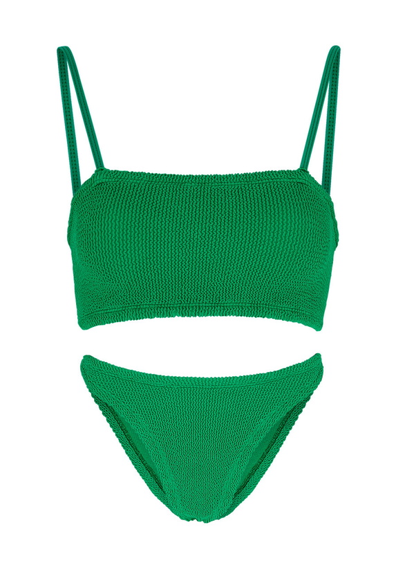 Photo: Hunza G Gigi Seersucker Bikini - Green - One Size