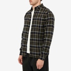 Norse Projects Men's Anton Brushed Flannel Check Button Down Shirt in Beech Green