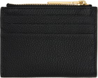 Thom Browne Black Soft Pebble Grain Zip Top Card Holder