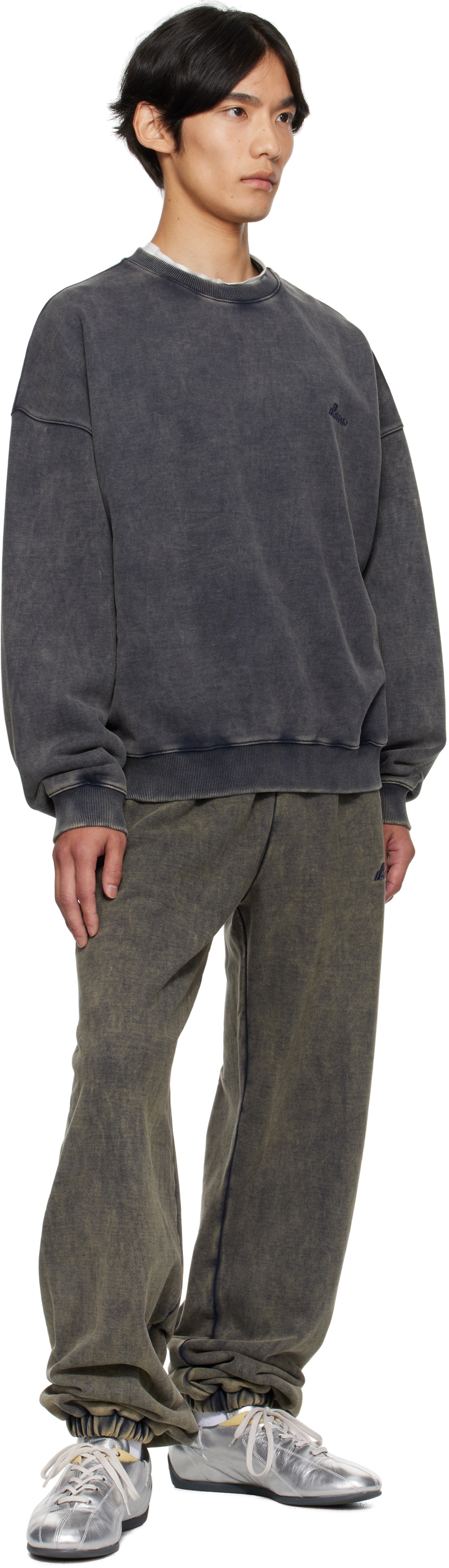 We11done Navy Bleached Sweatshirt