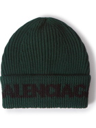 Balenciaga - Logo-Intarsia Ribbed Virgin Wool Beanie