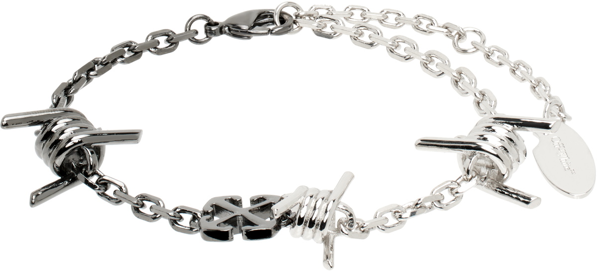 Off-White Silver Mini Dice Cuff Bracelet Off-White