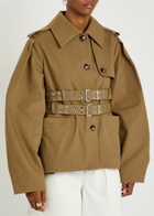 Ganni Belted Canvas Trench Jacket Light Brown