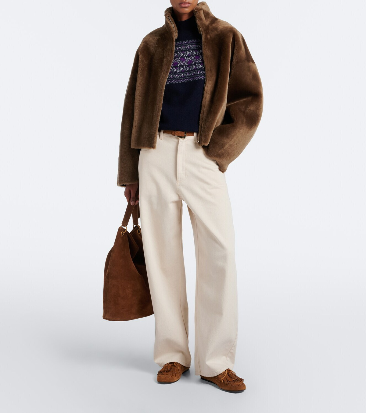 Vince Fair Isle floral cashmere sweater