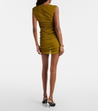 Saint Laurent Ruched tulle jersey minidress