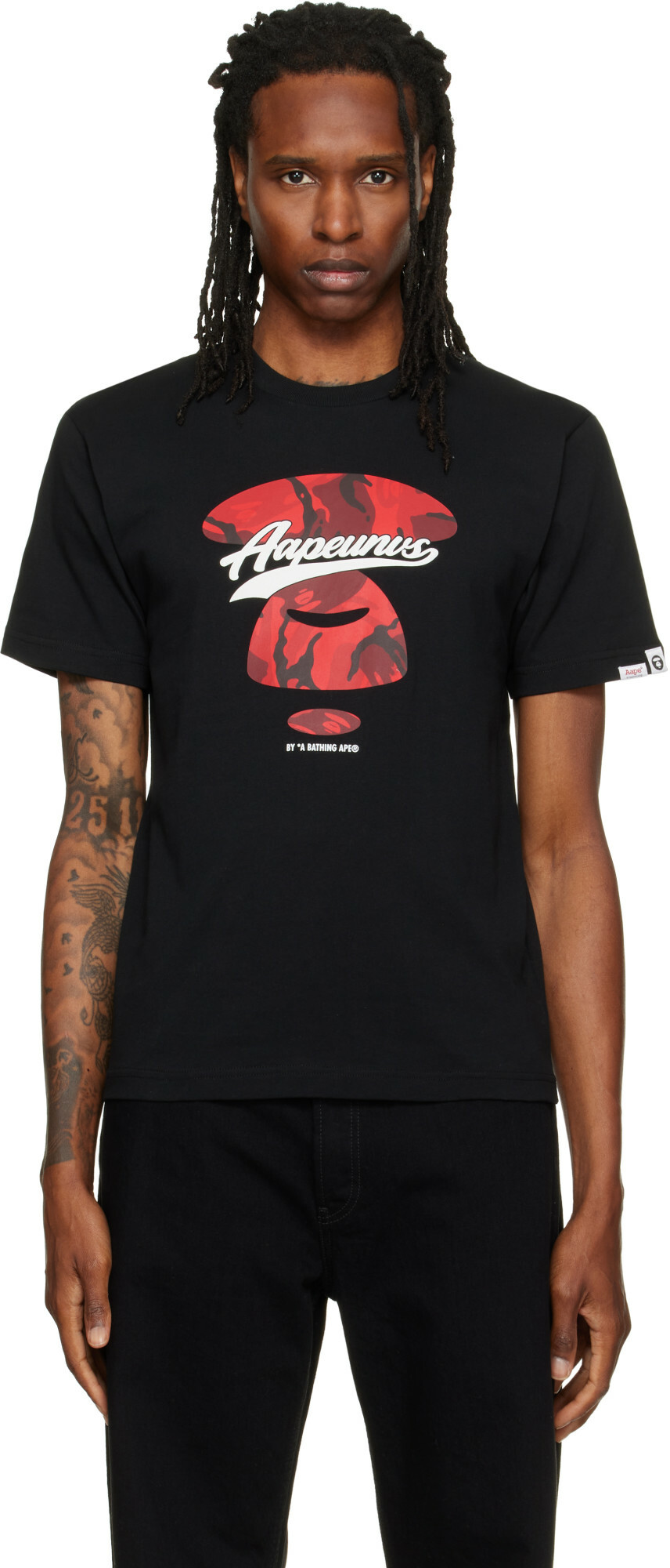 AAPE by A Bathing Ape Black Basic T-shirt