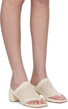 Isa Boulder Beige Knit Heeled Sandals