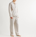 TEKLA - Camp-Collar Striped Organic Cotton-Poplin Pyjama Shirt - White